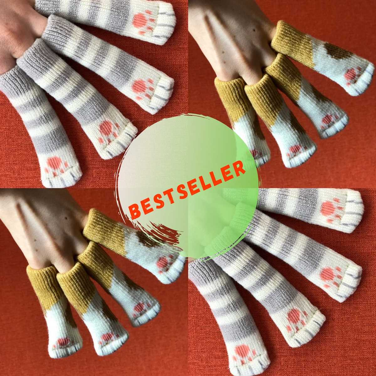 Cat paw chair socks knitting pattern