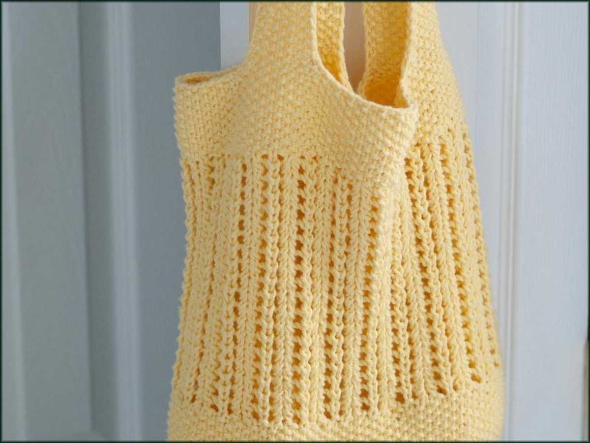 Simple knitted tote bag pattern