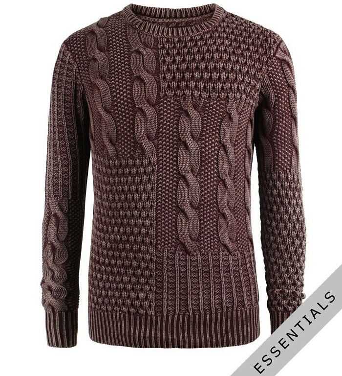 Cable knit sweater mens pattern