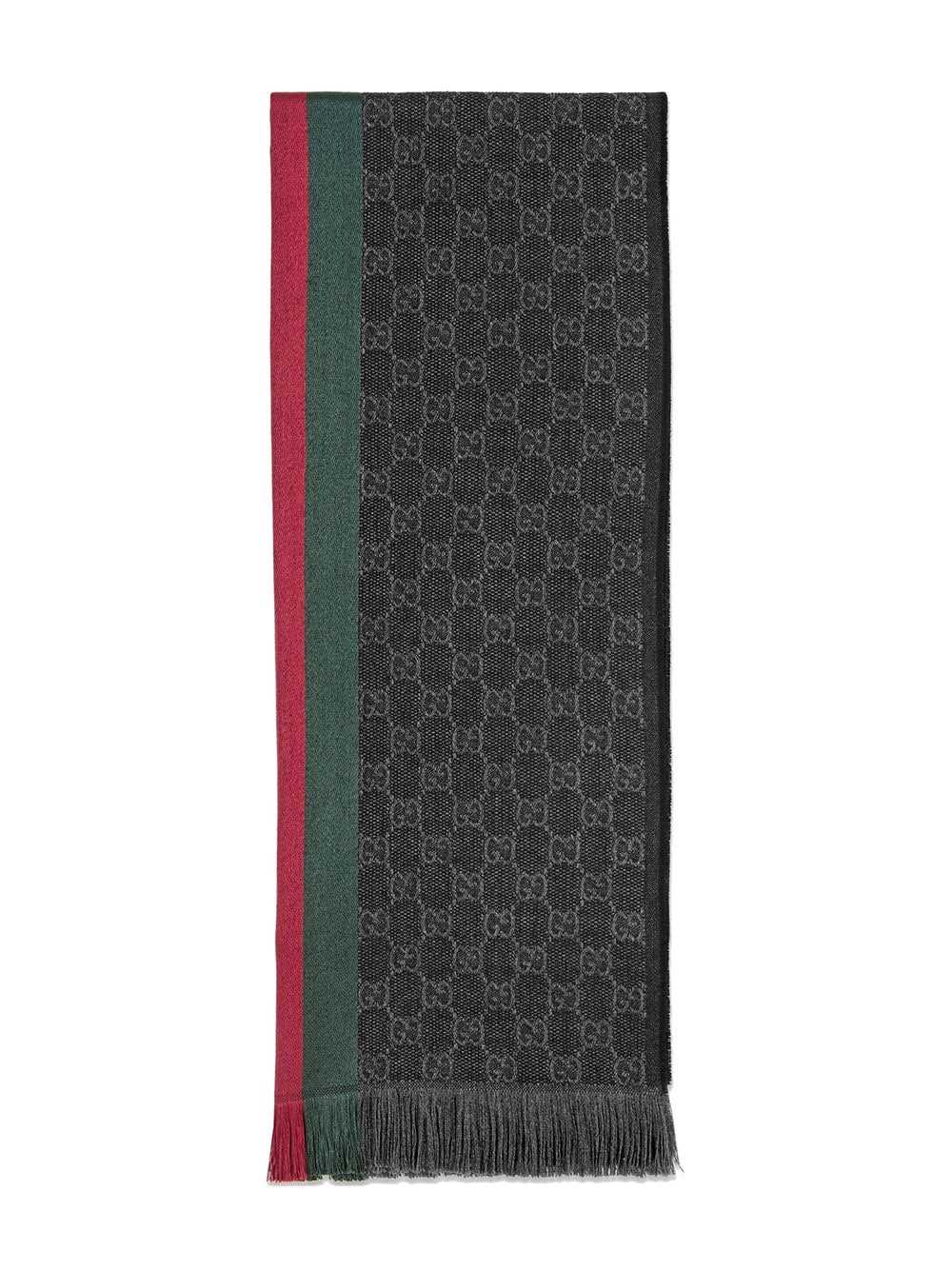 Gucci jacquard pattern knit scarf