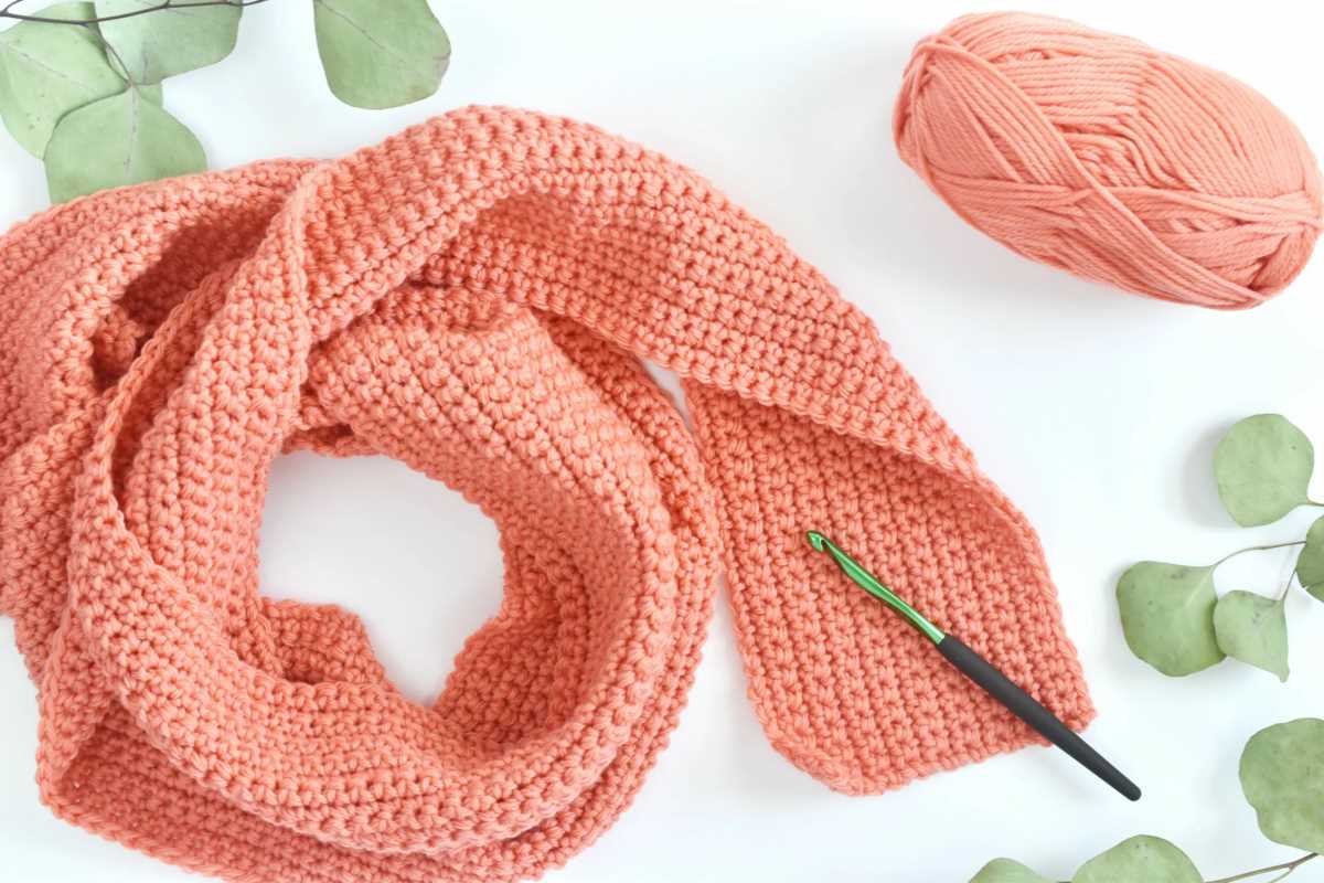 Knitting on the bias scarf pattern