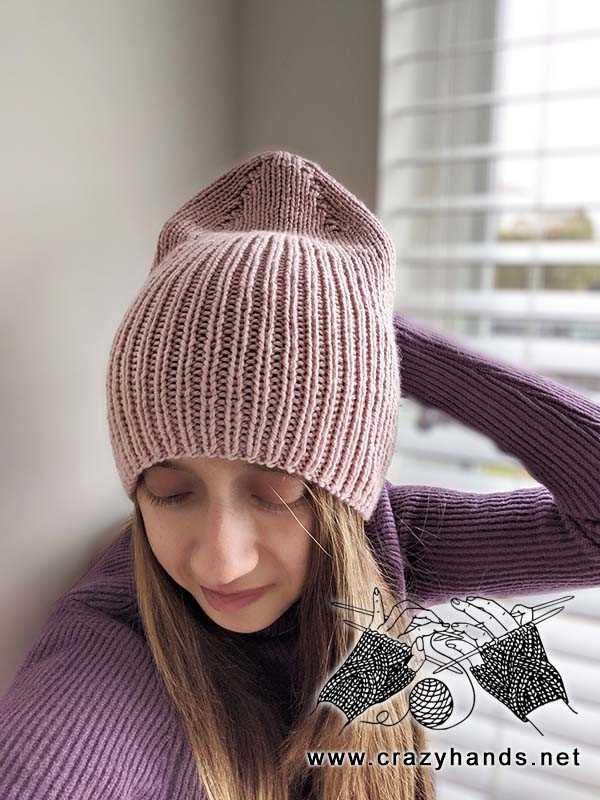 Ribbed knit beanie pattern free