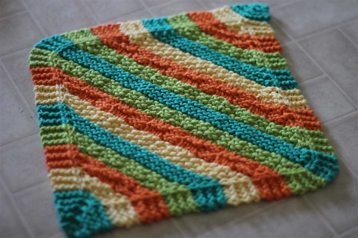 Diagonal stripe knitting pattern