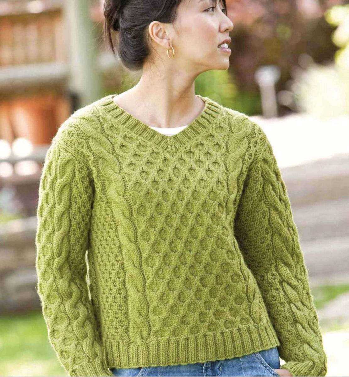 V neck pullover knitting pattern