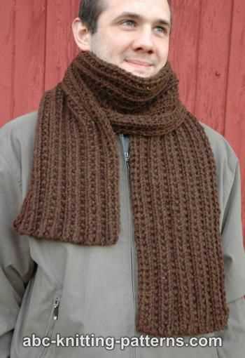 Men's ribbed scarf knitting pattern