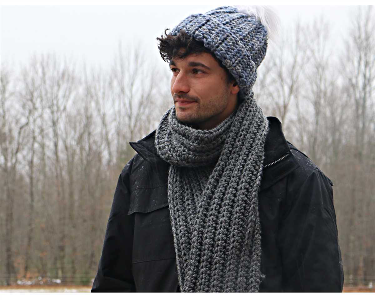 Men's ribbed scarf knitting pattern