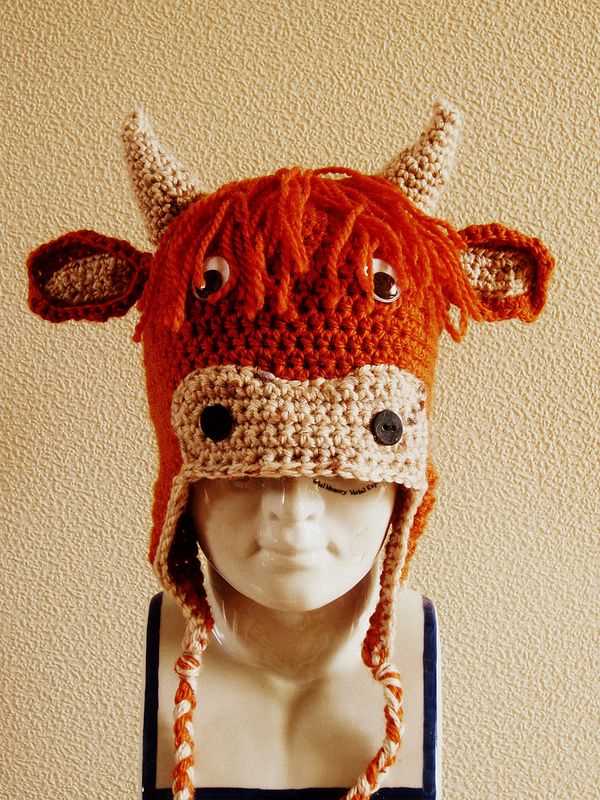 Cow hat knitting pattern