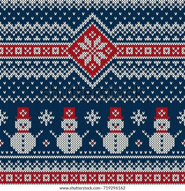Knitted snowman pattern