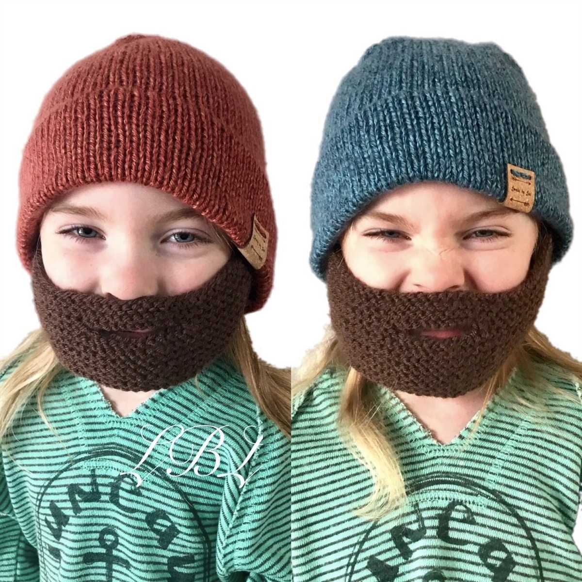 Knit cap with beard pattern