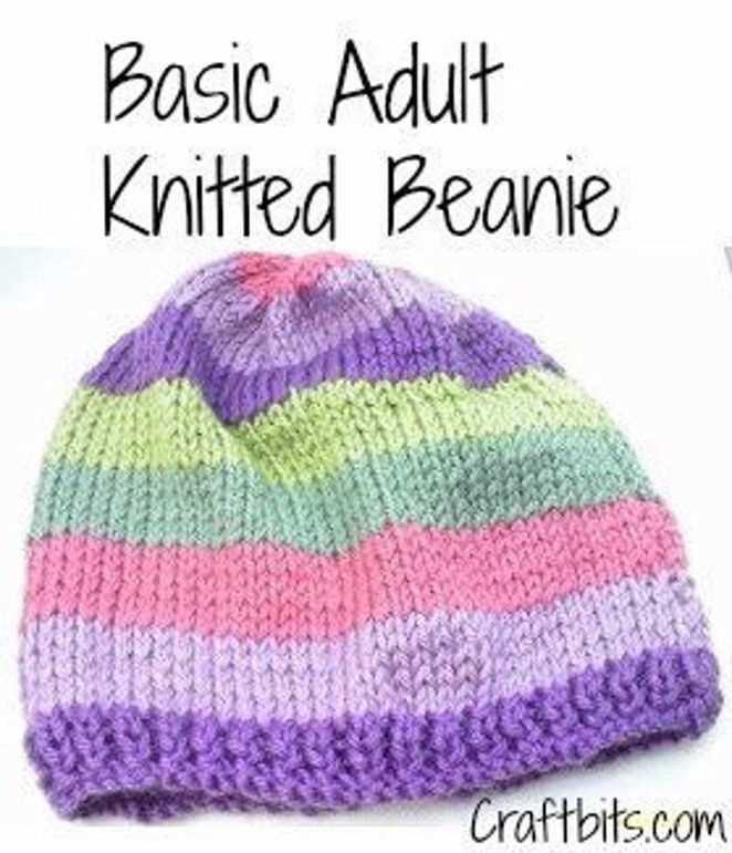 Free knitting pattern beanie hat straight needles
