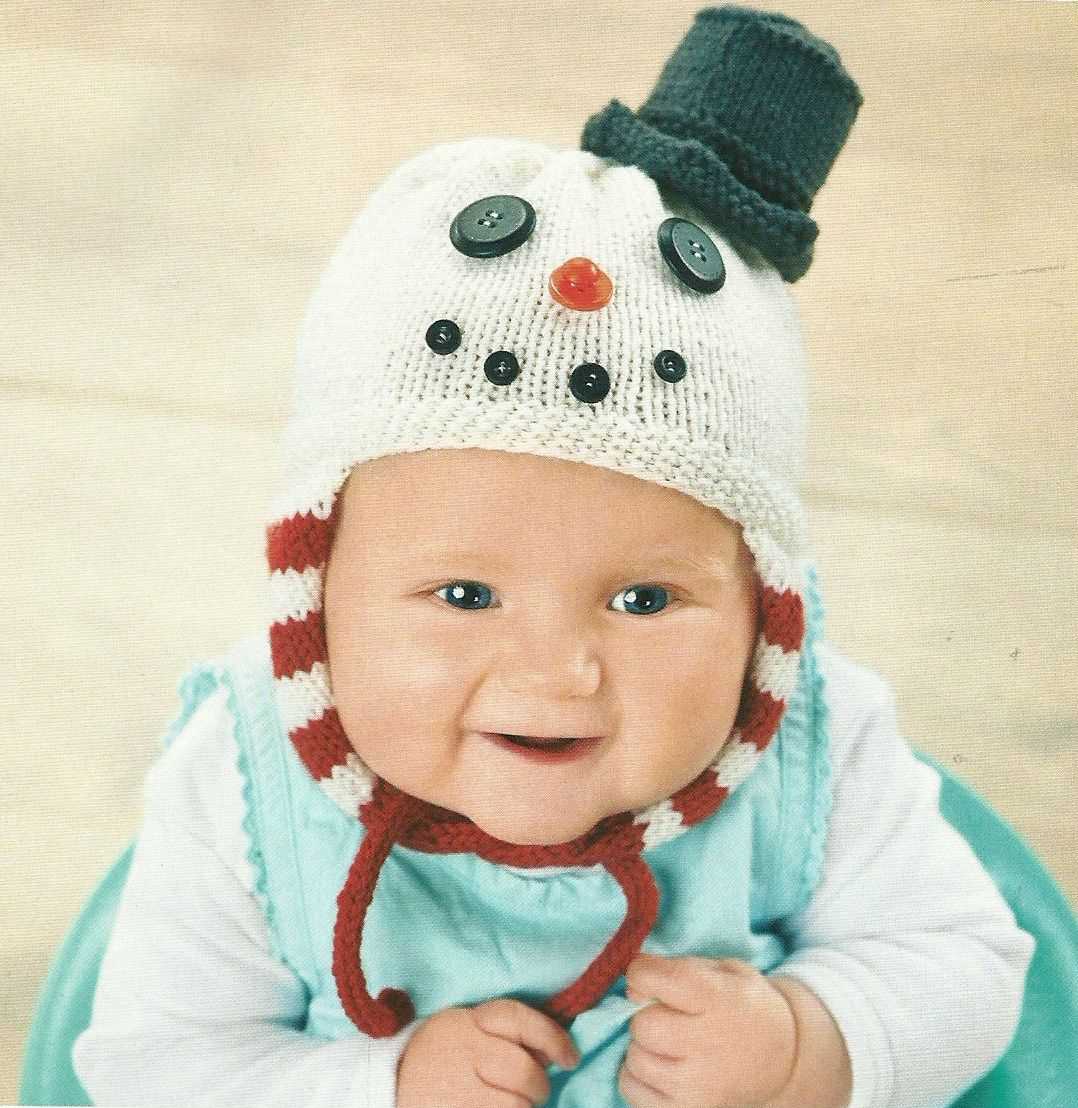 Snowman hat knitting pattern