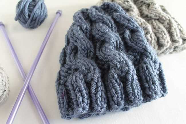 Cable hat free knitting pattern