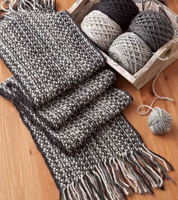 Open weave knit scarf pattern