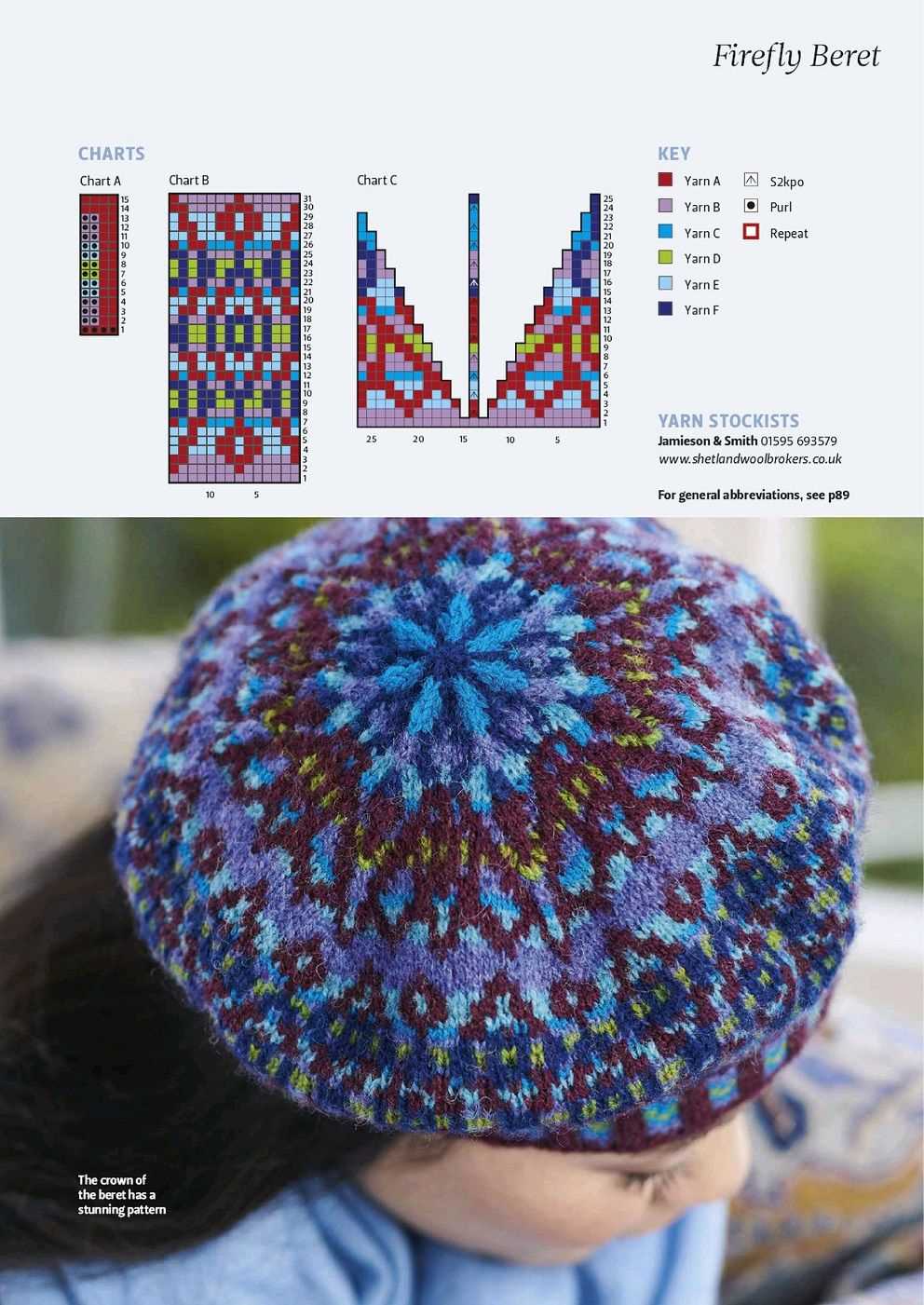 Fair isle beret knitting pattern