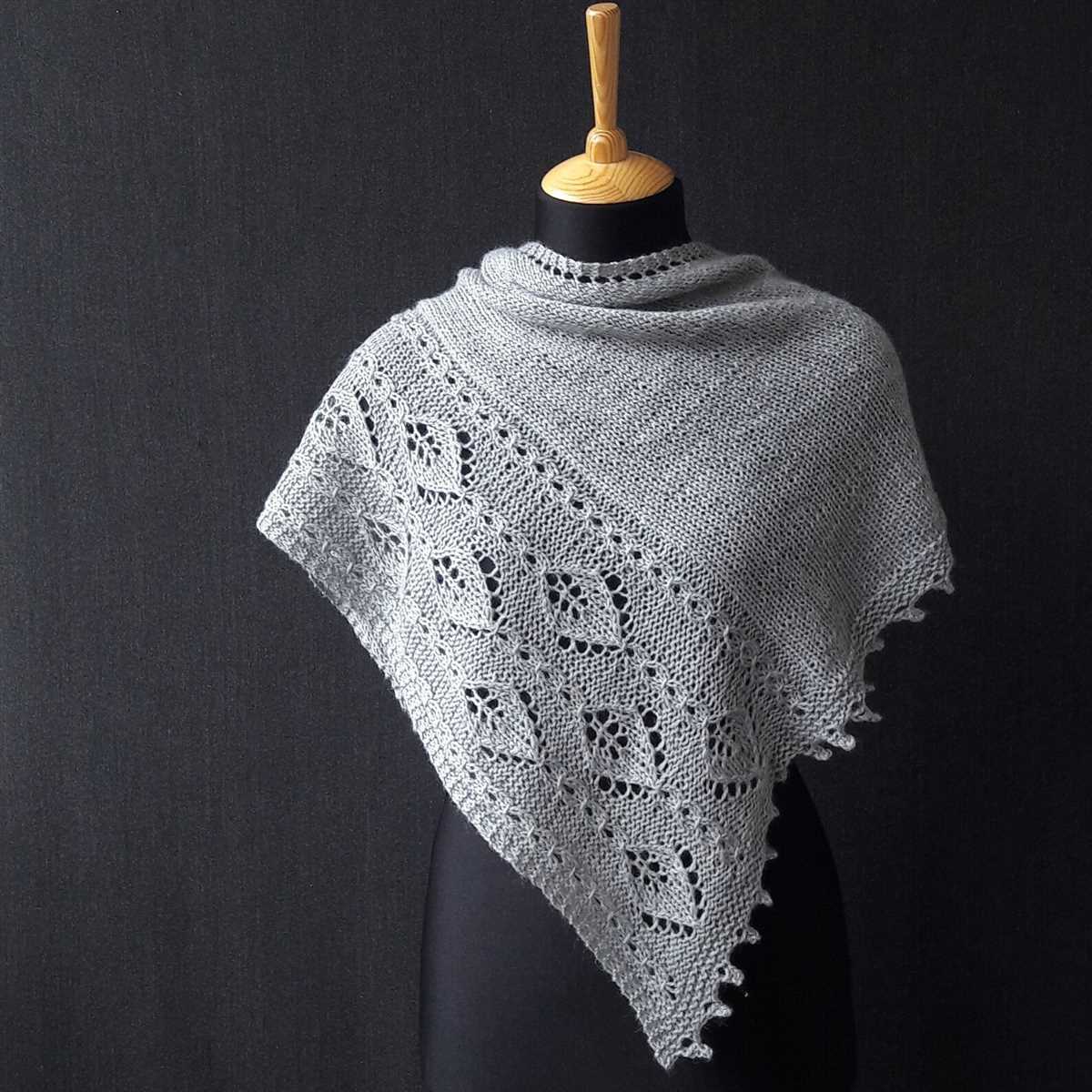 Asymmetrical knit shawl pattern free
