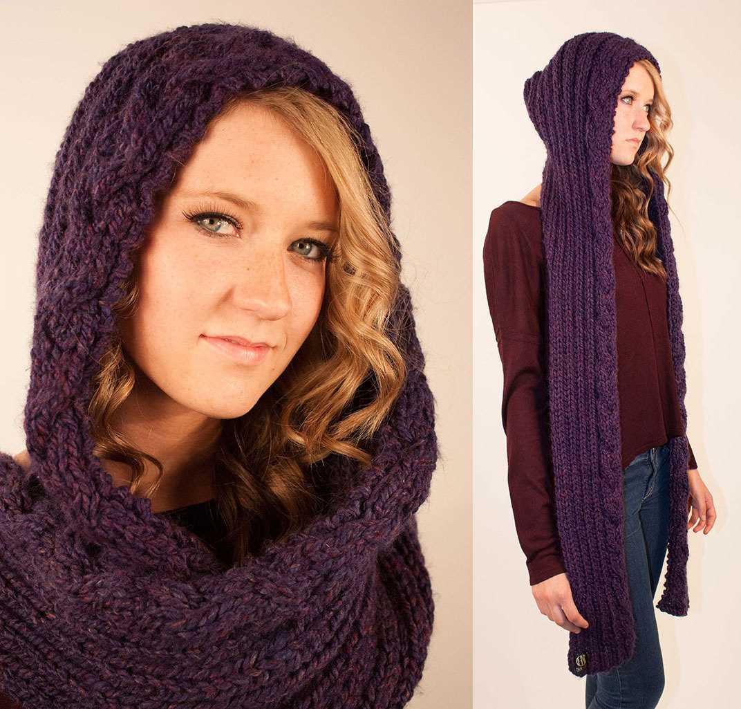 Hooded scarves knitting patterns
