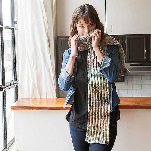 Men's ribbed scarf knitting pattern