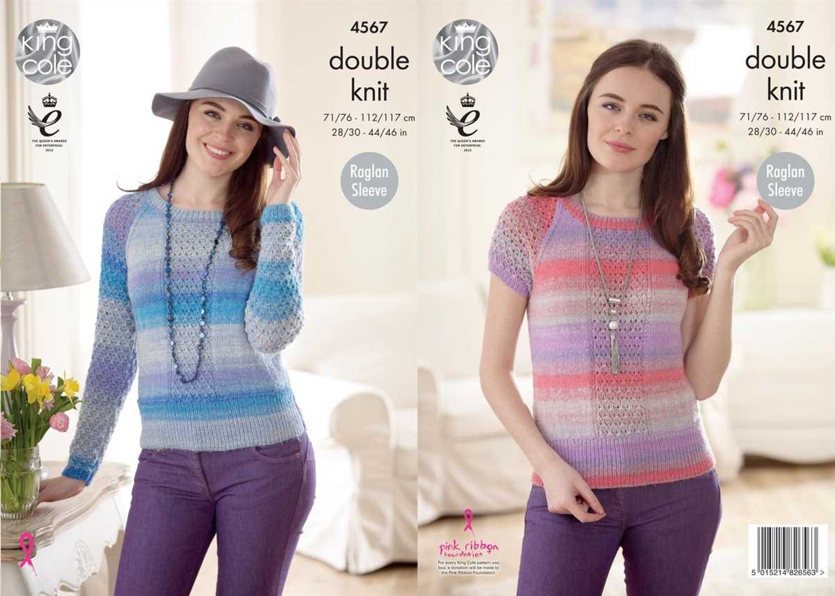 Knitting patterns ladies jumpers double knit