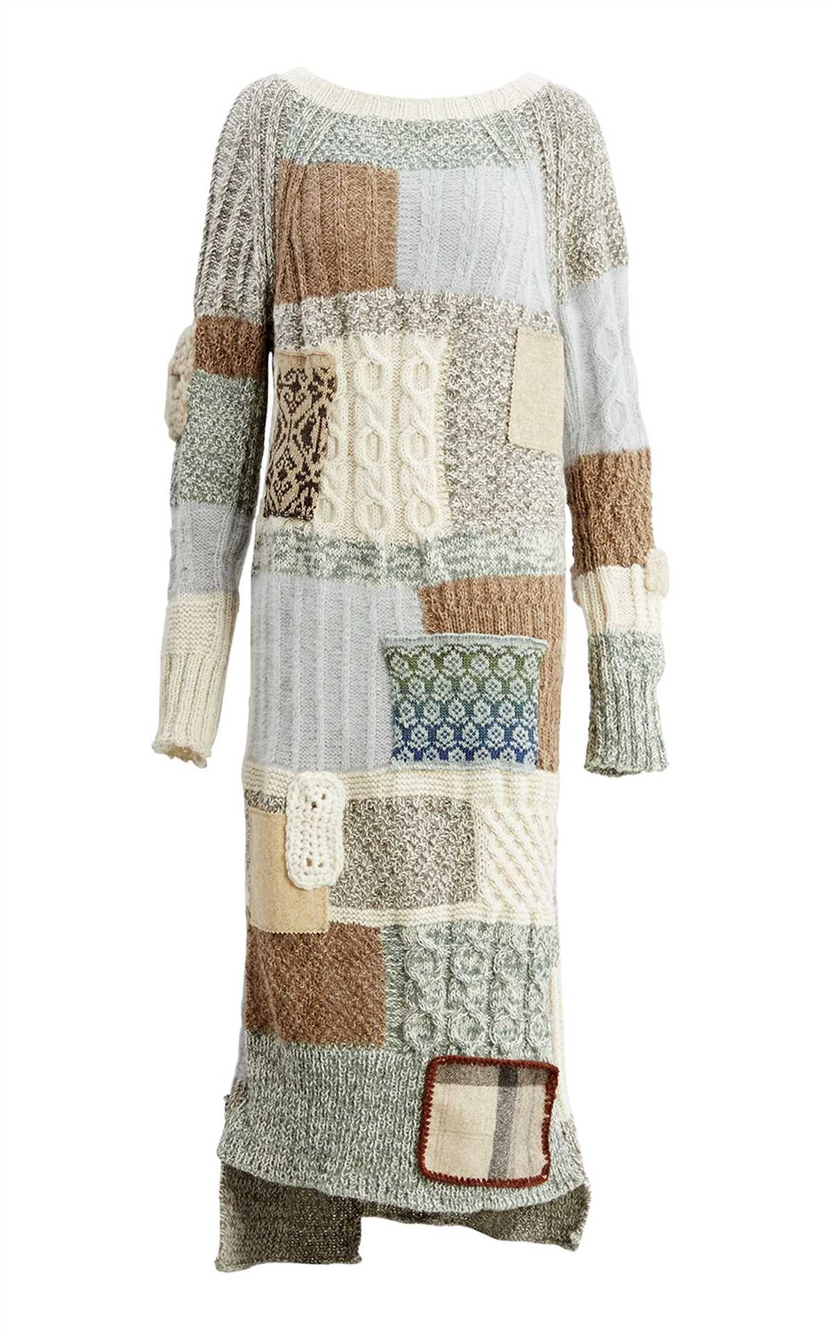 Patchwork knitted sweater pattern