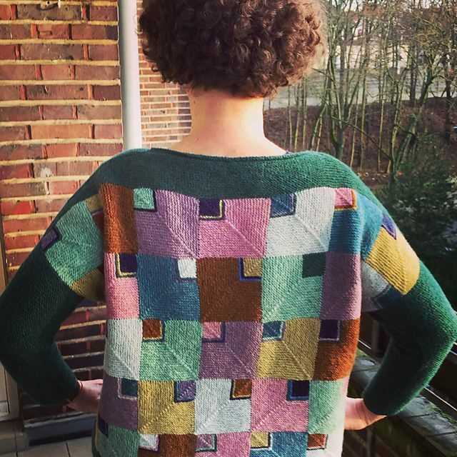 Patchwork knitted sweater pattern