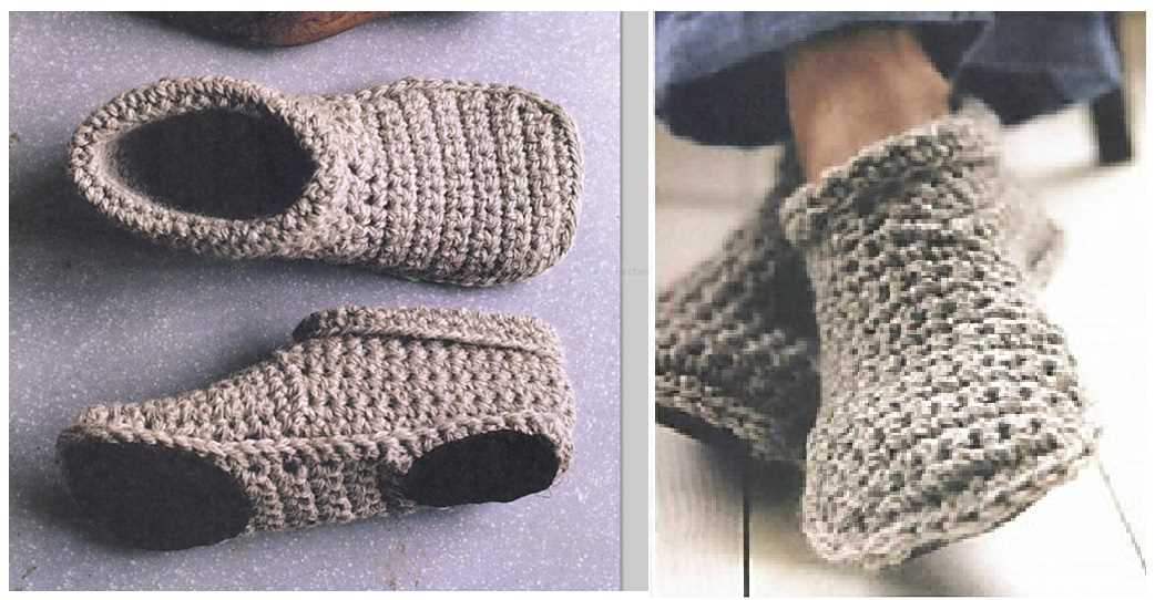 Knitted boot slippers free pattern
