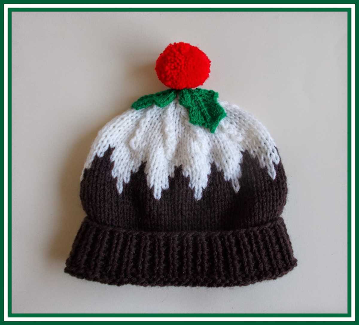 Christmas beanie hat knitting pattern
