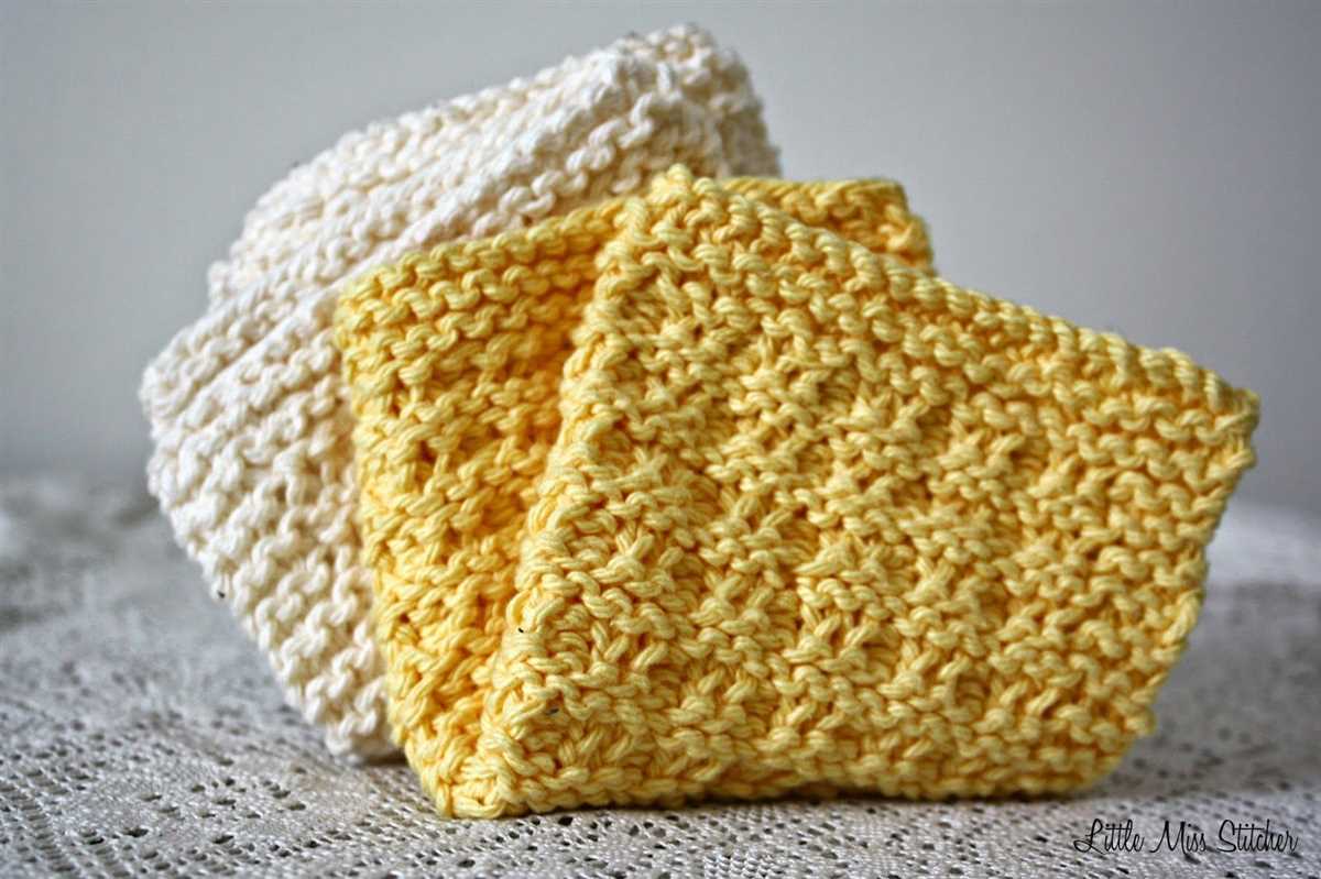 Peaches and cream knitted dishcloth pattern