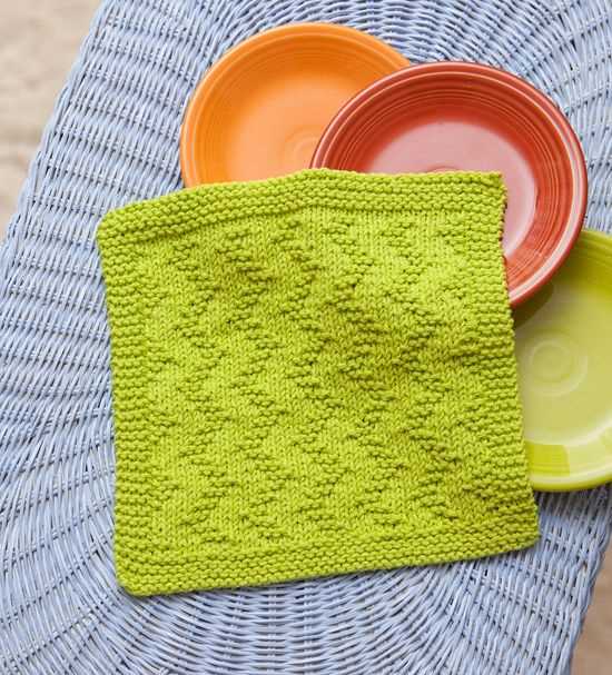 Peaches and cream knitted dishcloth pattern