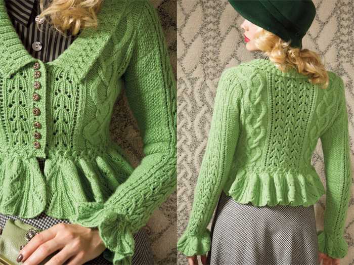 Peplum cardigan knitting pattern