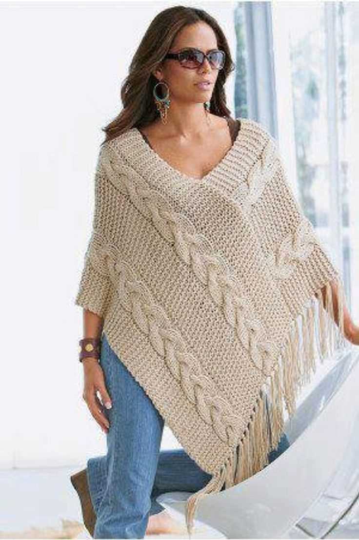 Plus size poncho knitting pattern