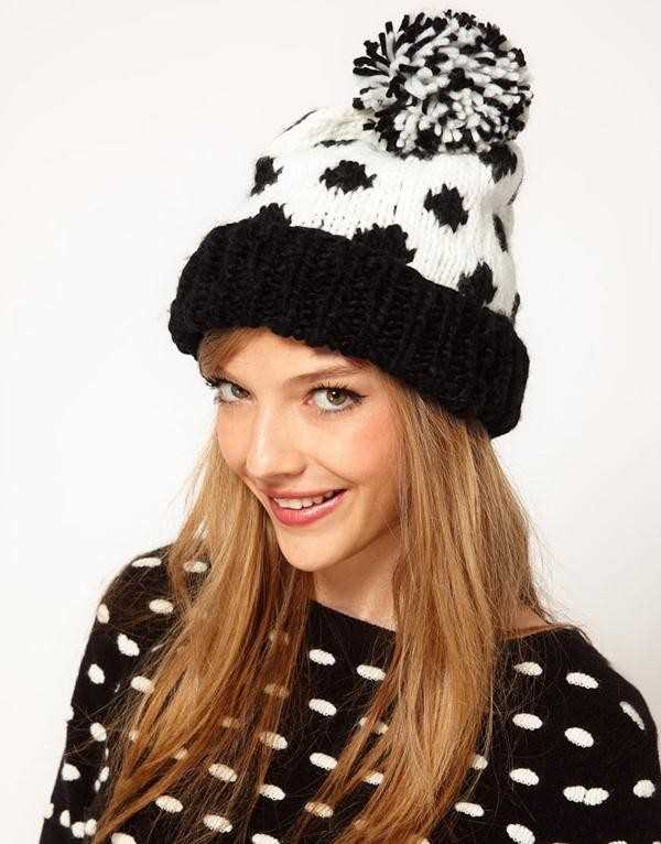 Polka dot knit hat pattern