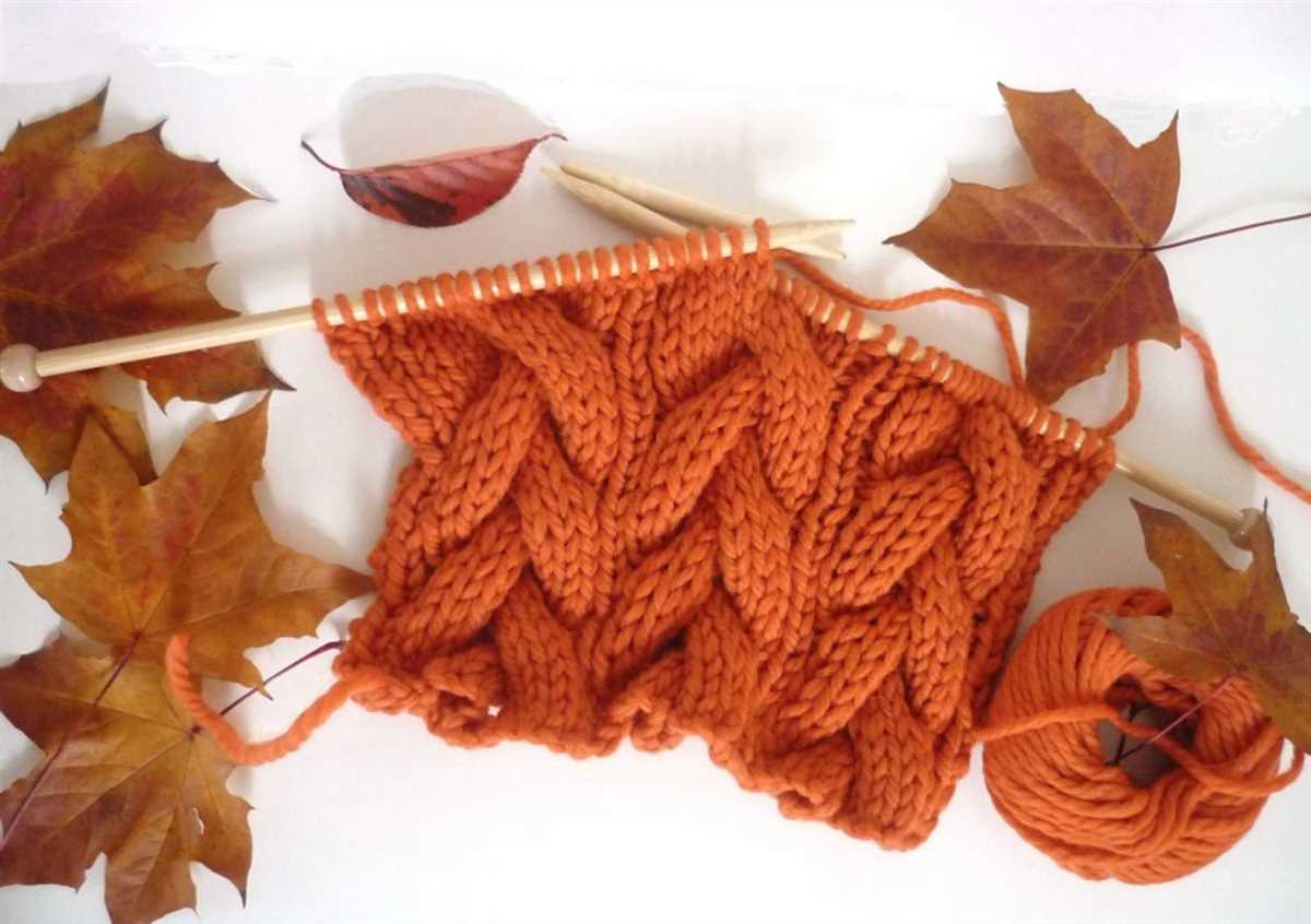 Knitted pumpkin leaf pattern