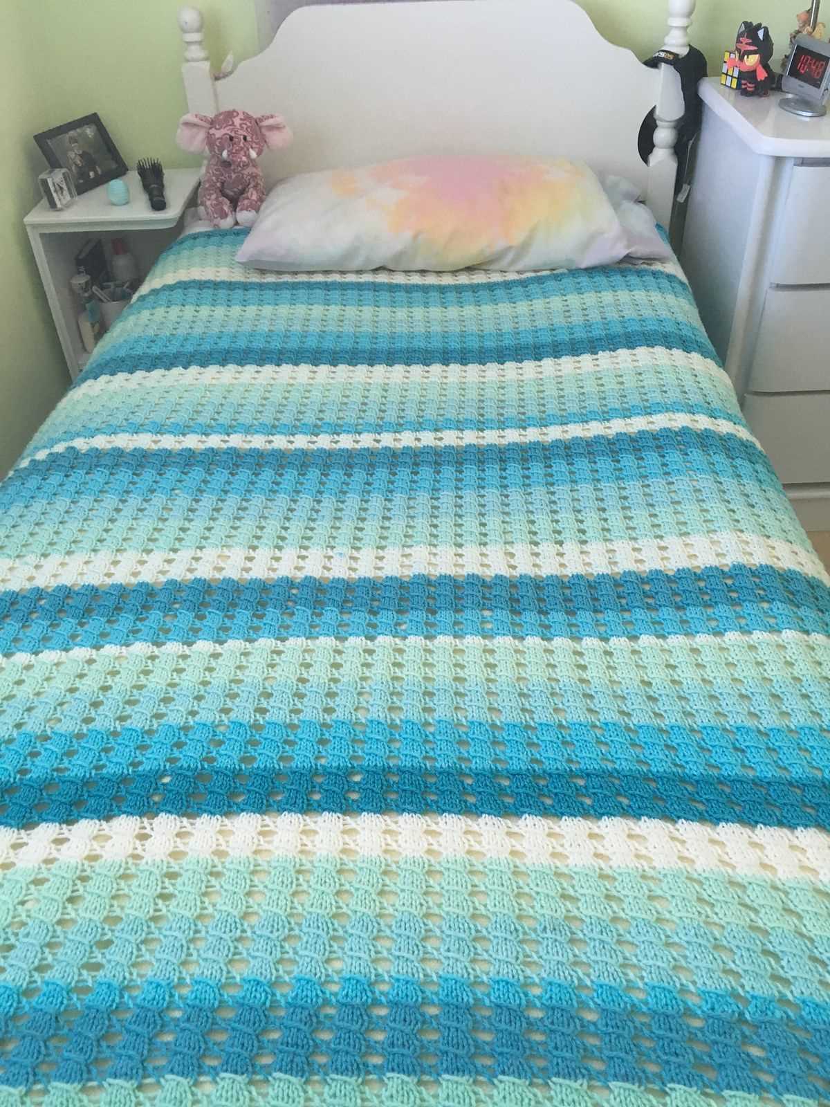 Waffle blanket knitting pattern