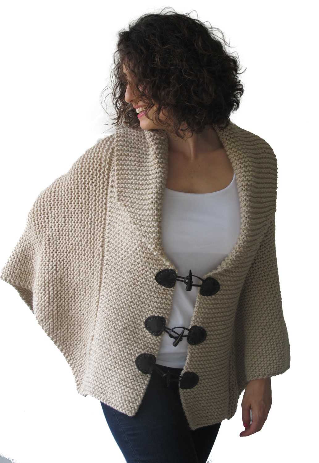 Plus size poncho knitting pattern