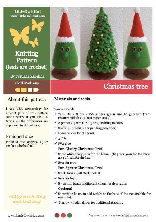 Knitting christmas tree pattern