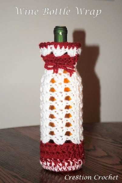 Christmas wine bottle cover knitting pattern