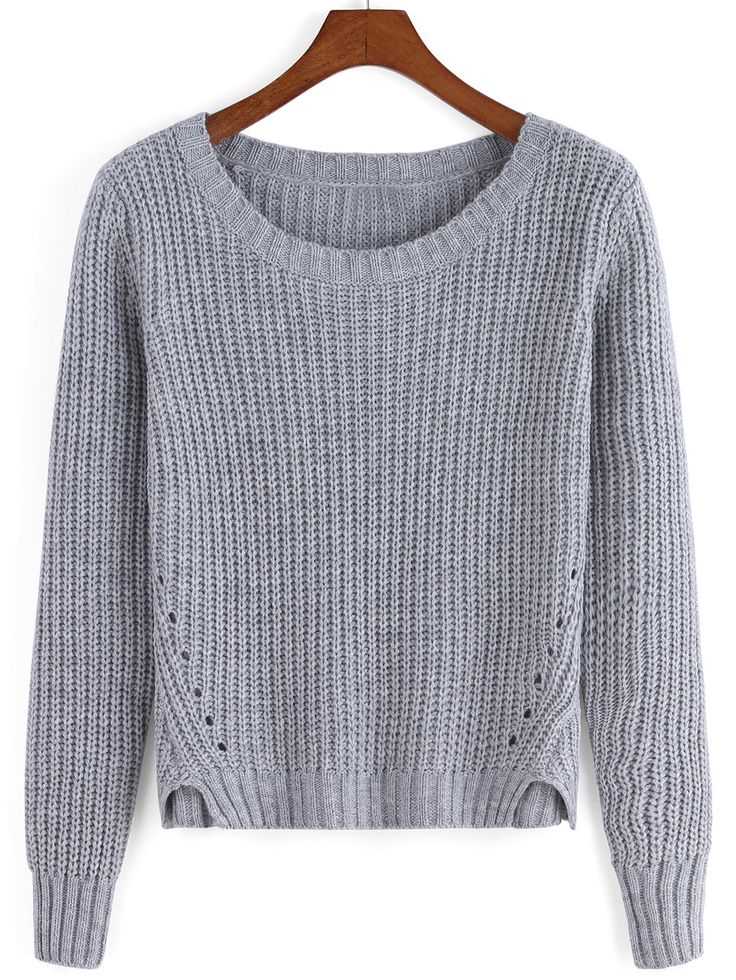 Round neck sweater knitting pattern