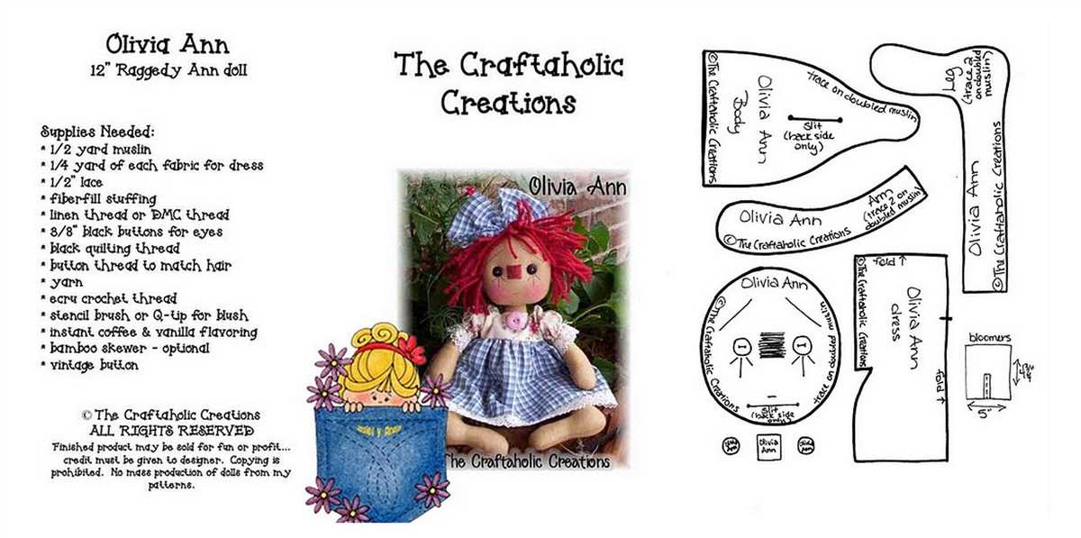Knitted raggedy ann doll pattern