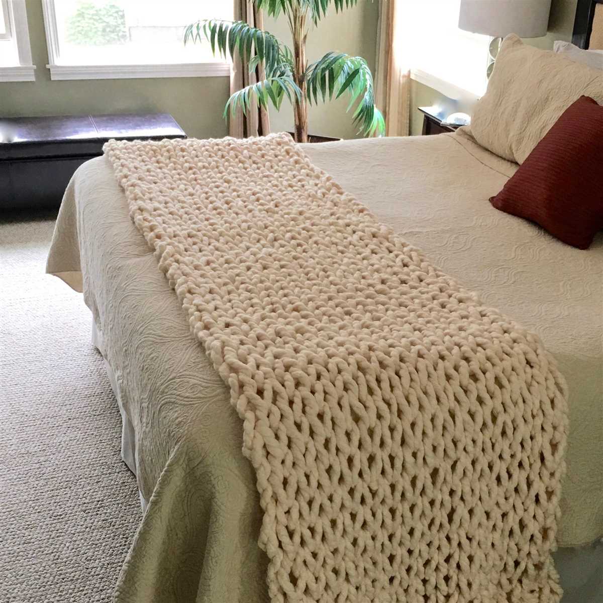 Chunky knit bed runner pattern