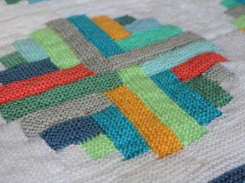 Log cabin knit blanket pattern