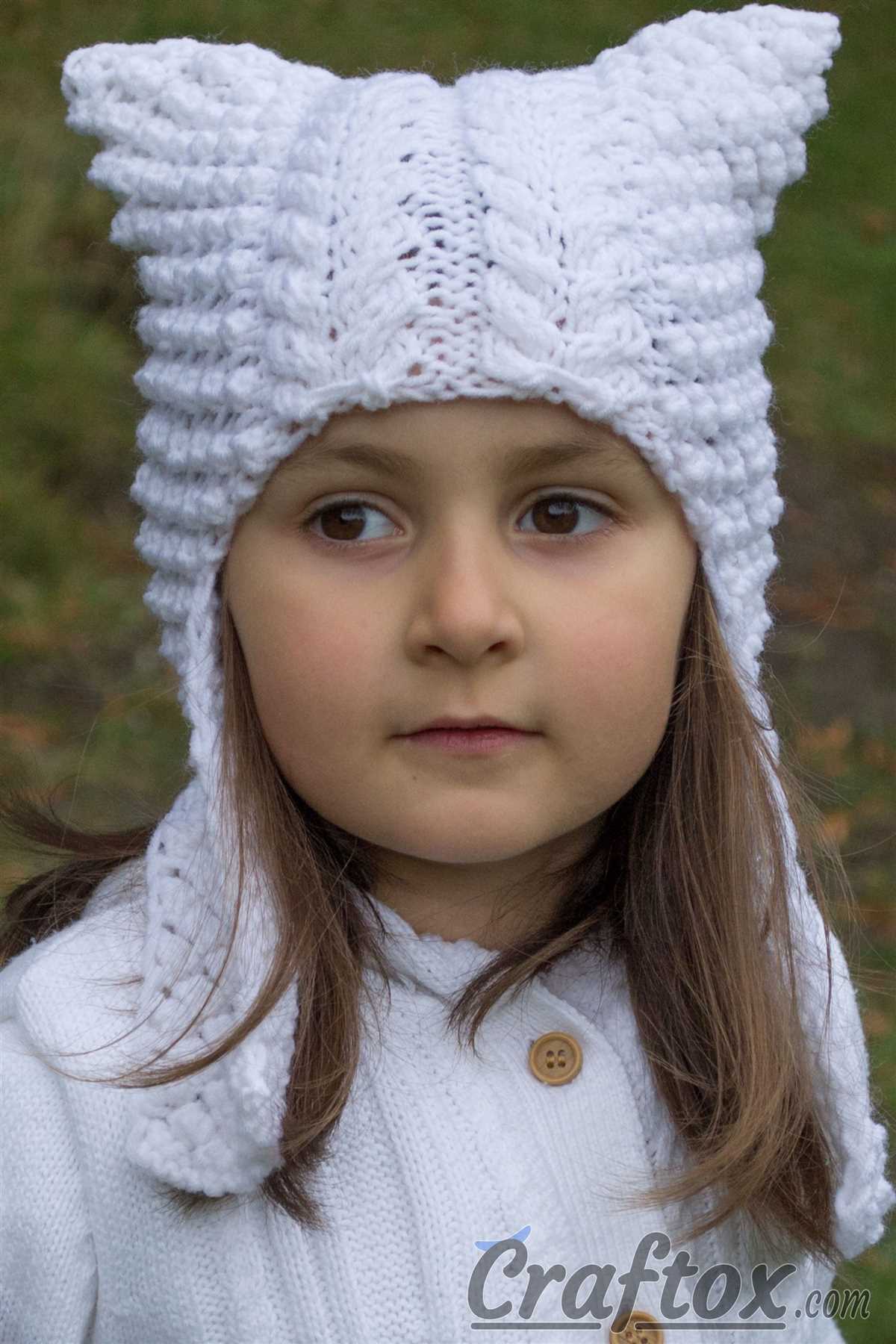 Knit hat with ears pattern free