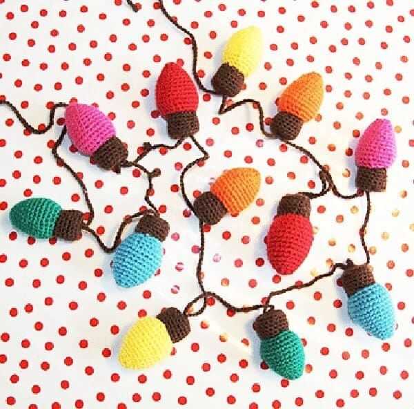 Knit christmas lights pattern