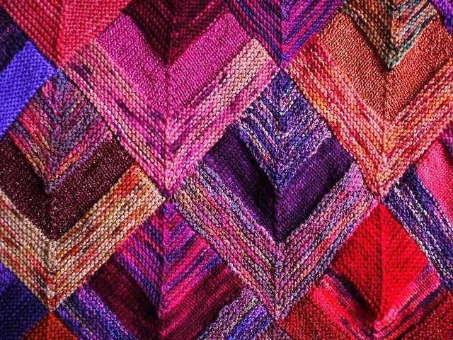 Mitred square knitted blanket pattern