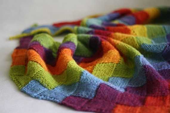 Rainbow knitted blanket pattern