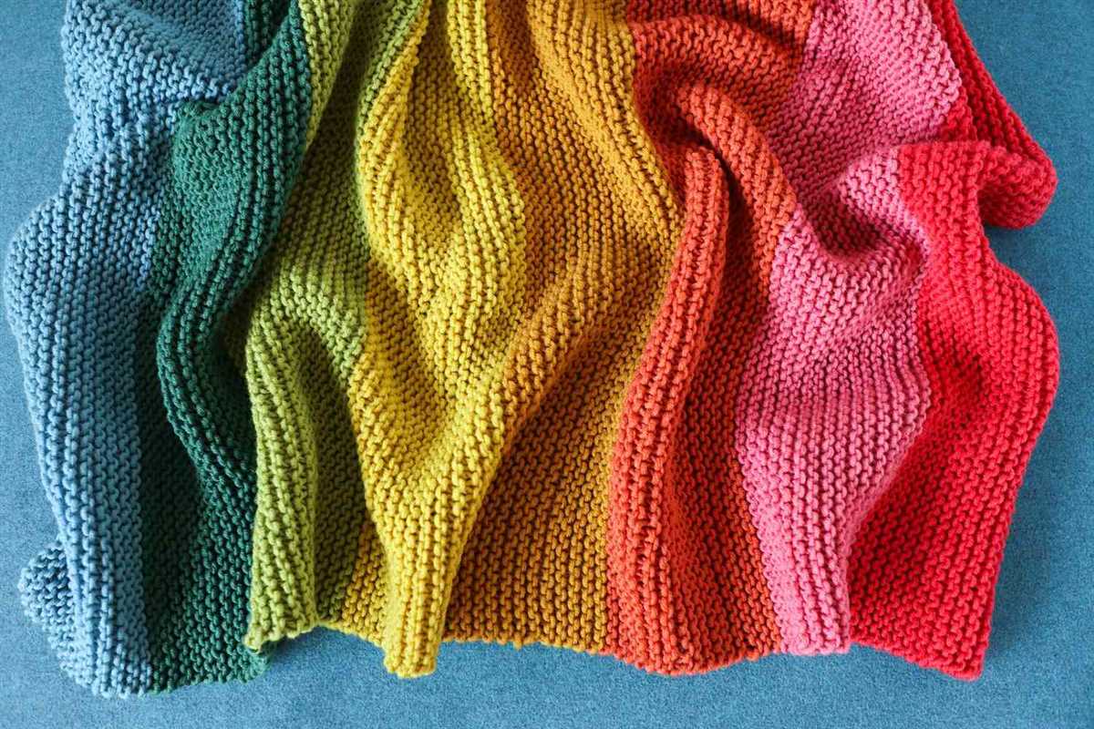 Rainbow knitted blanket pattern