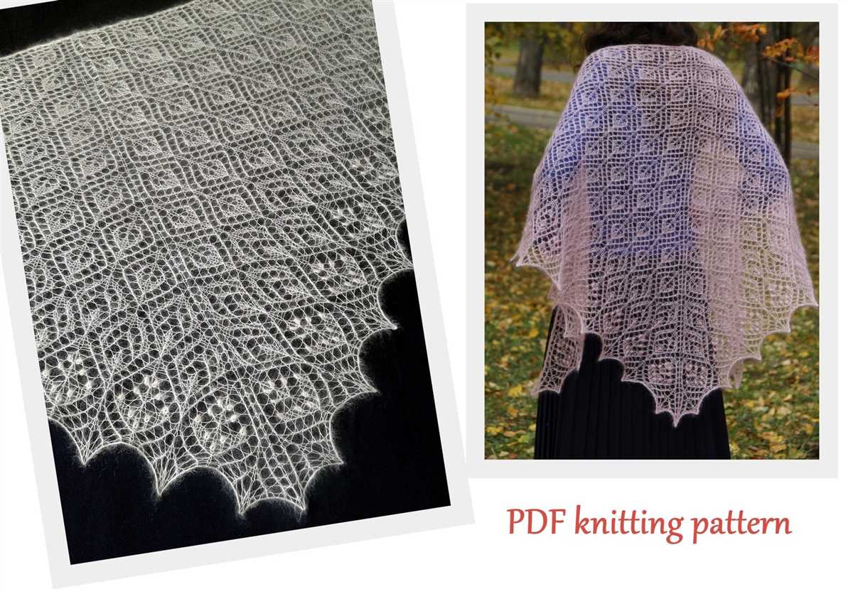 Triangle lace scarf knitting pattern