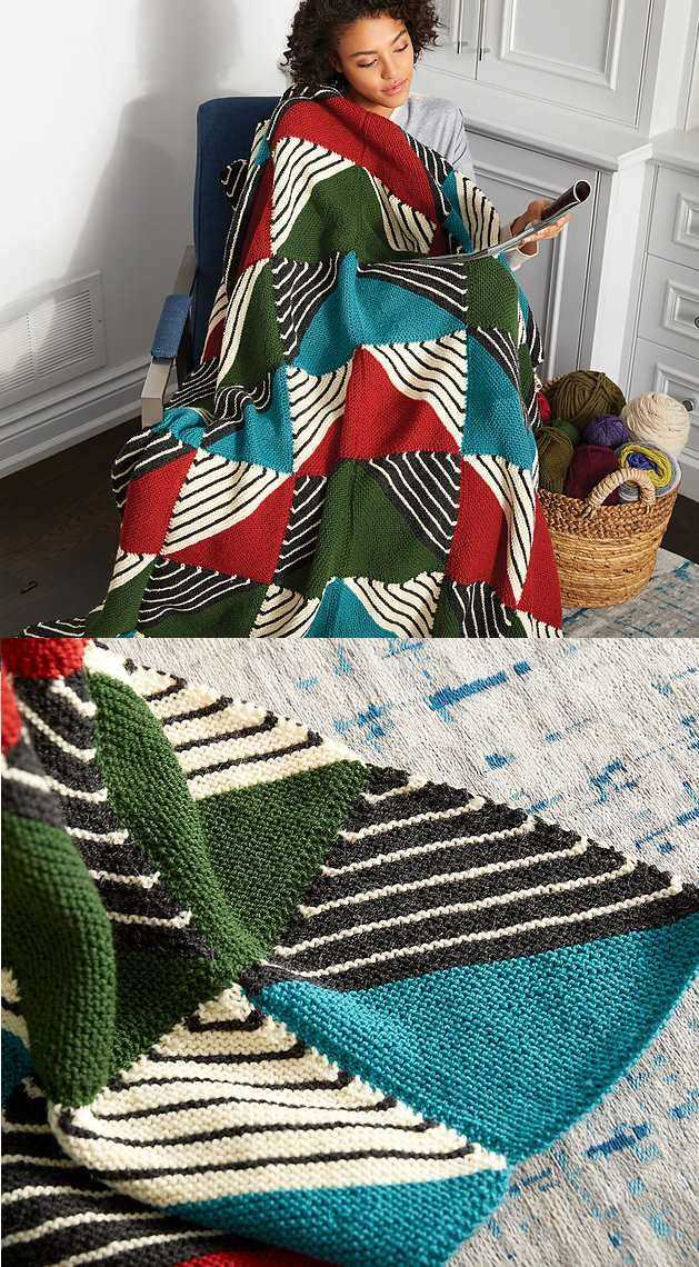 Free knitting pattern for patchwork blanket