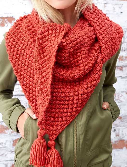 Red heart scarf pattern knit