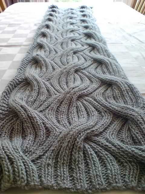 Reversible cable knit blanket pattern
