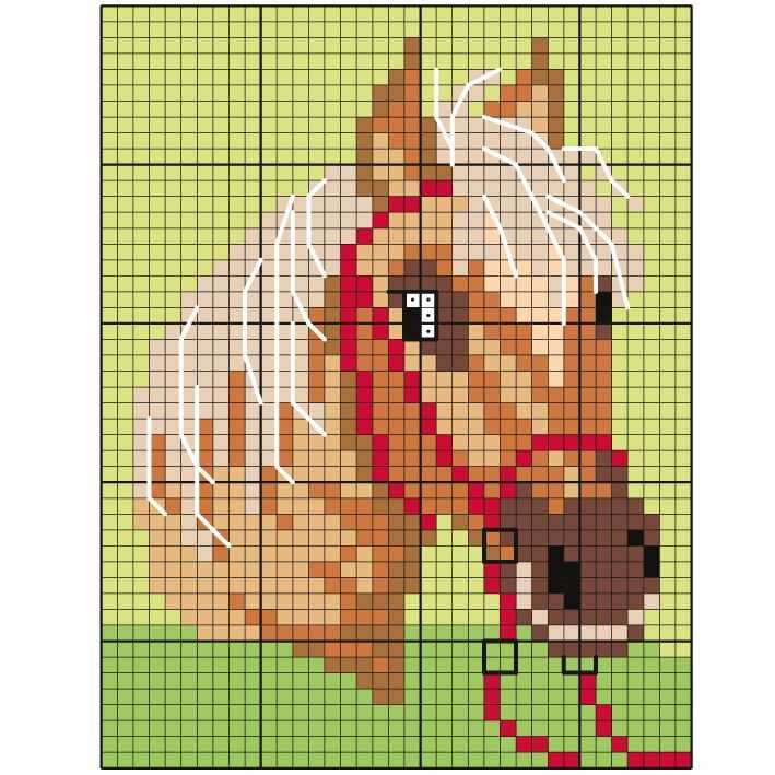 Horse head knitting pattern